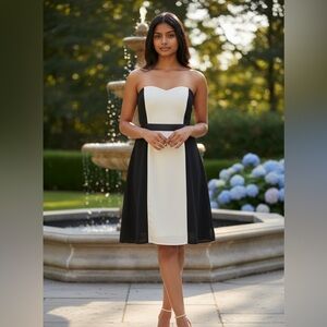 Speechless Strapless Black and Cream Dress